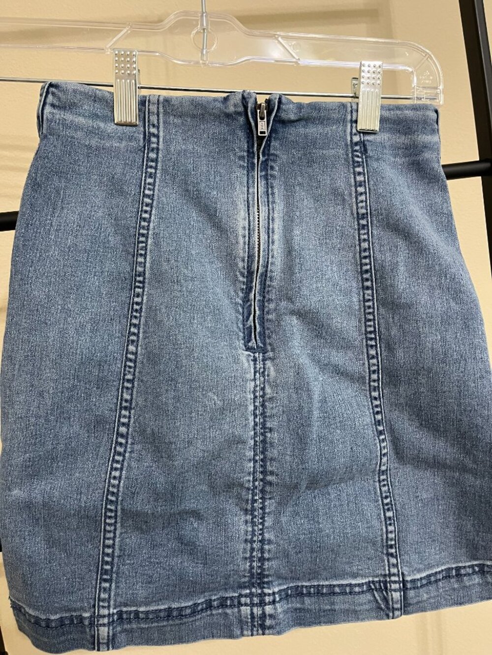 Free People Denim Mini Skirt Blue Size 0 Boho Casual - Picture 8 of 9